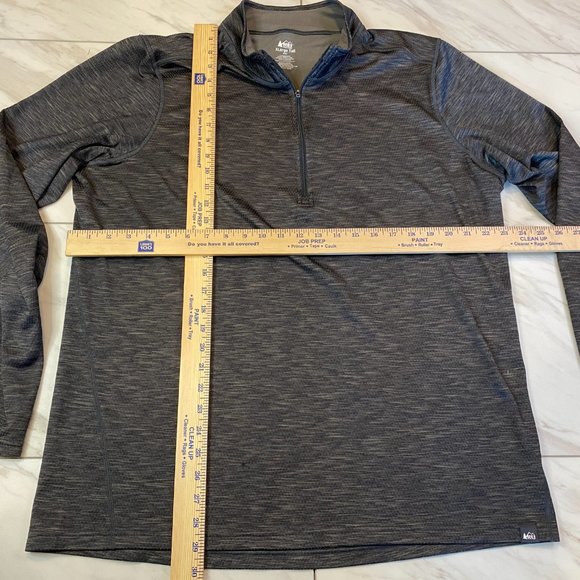 REI Co-Op Long Sleeve 1/4 Quarter Zip Gray Midweight Base XLarge Tall XLT - Picture 6 of 6